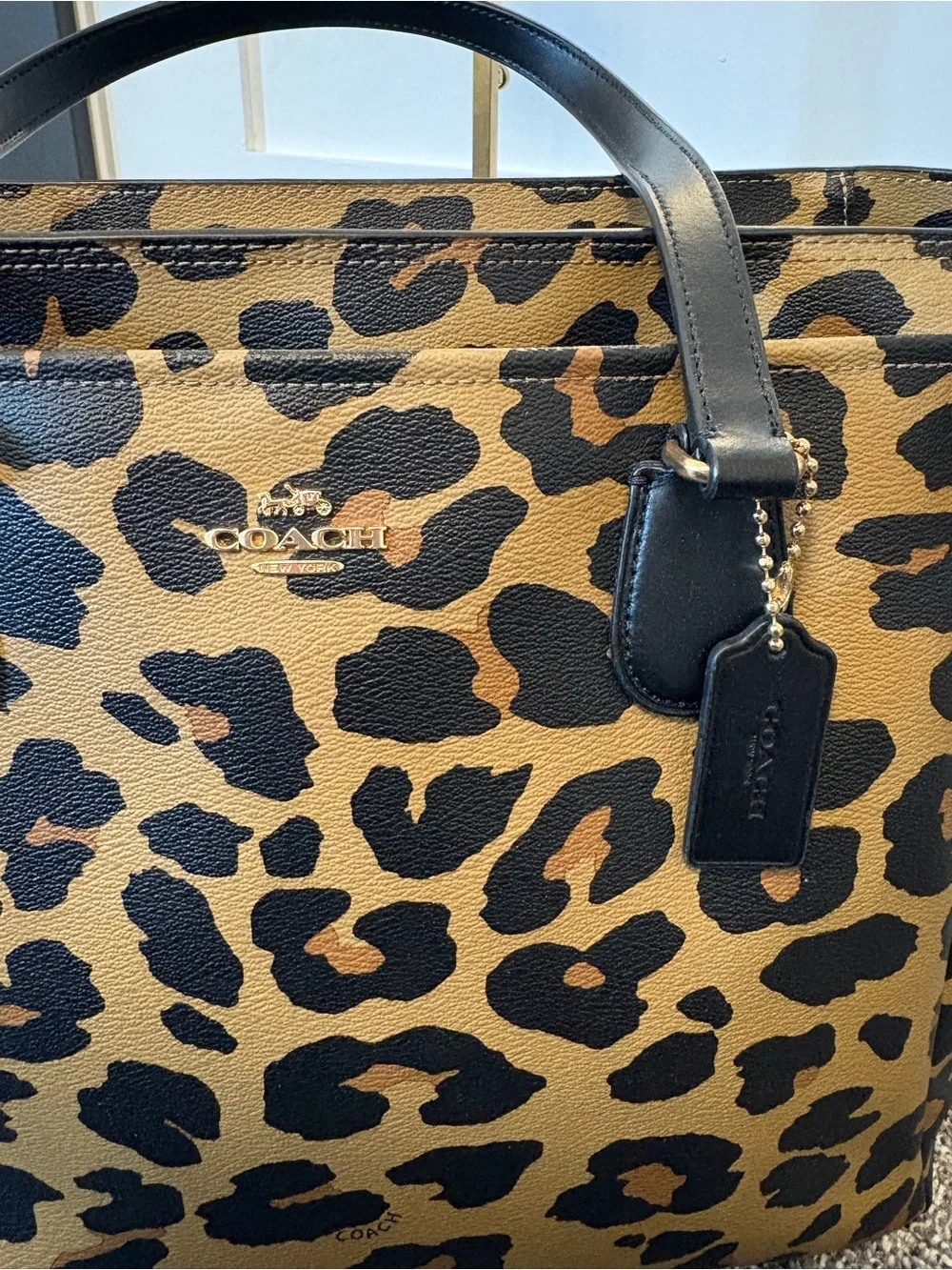 COACH BABY BAG WITH LEOPARD PRINT NWT
